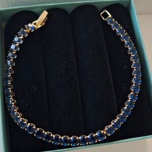 4mm sapphires cushion shape diamond cut tennis bracelet